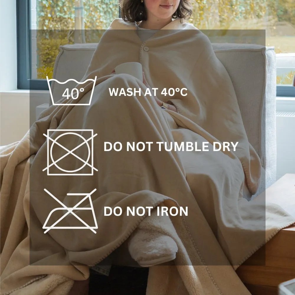 Одеяло от микроплюш в цвят слонова кост 150x200 cm Tomo – Tiseco Home Studio