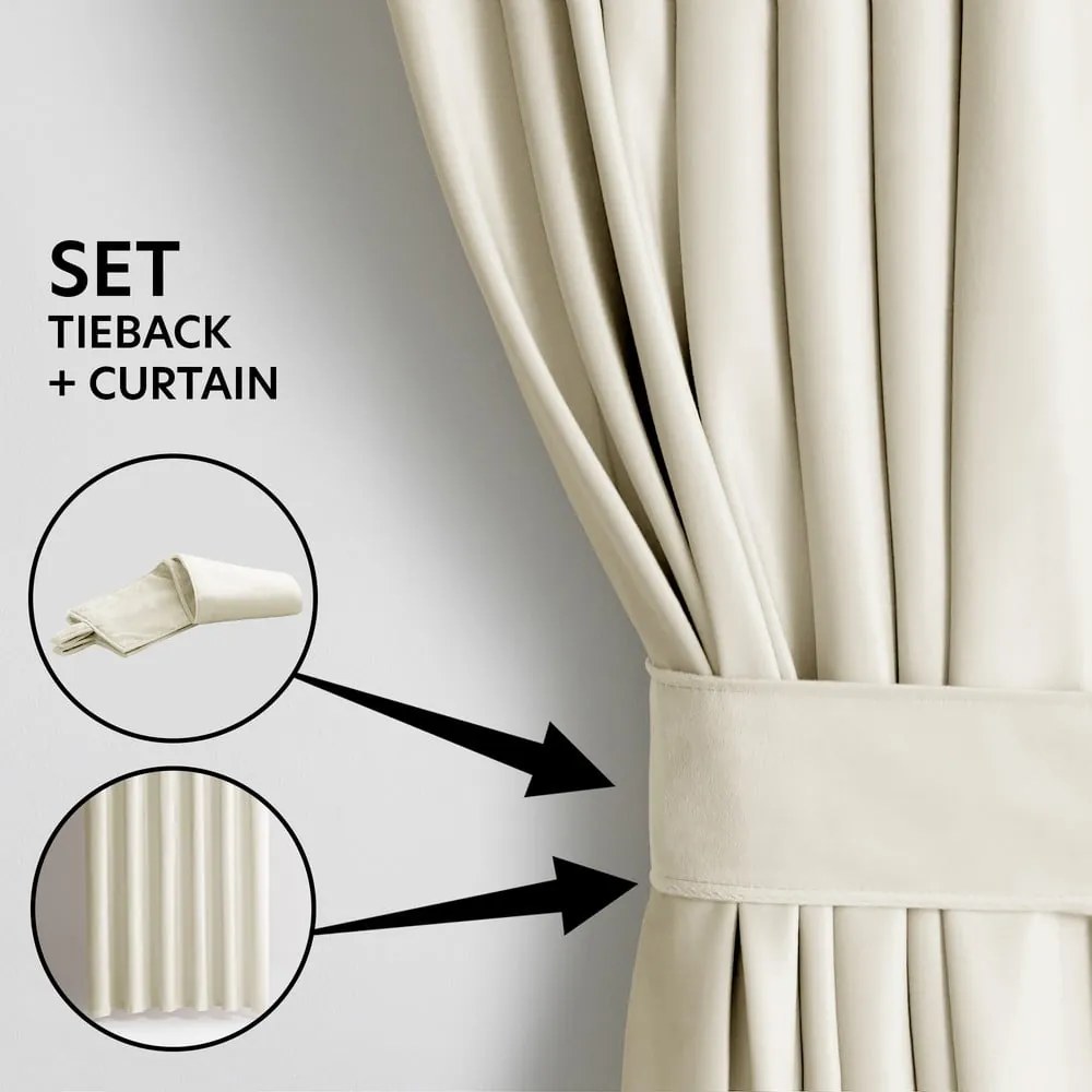 Кремаво dimout перде 140x245 cm Pleat – Restilo