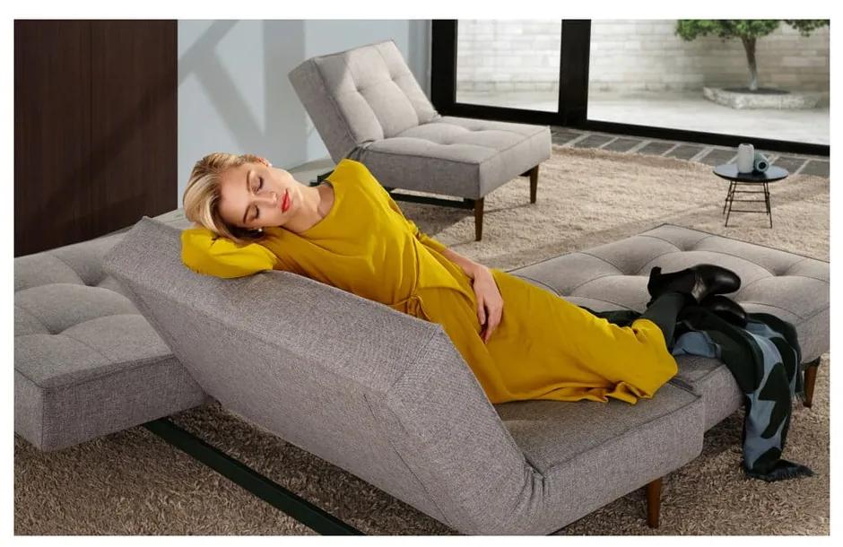 Сив диван-легло с дървена основа Innovation Splitback Mixed Dance Grey