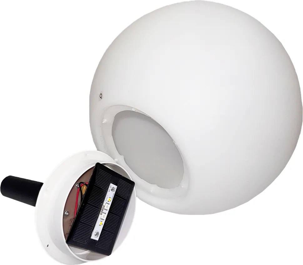 Комплект от 3 бели външни подови лампи с LED слънчеви IP44 - Ludger
