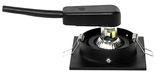 Комплект от 6 модерни вградени прожектора черни регулируеми - Club