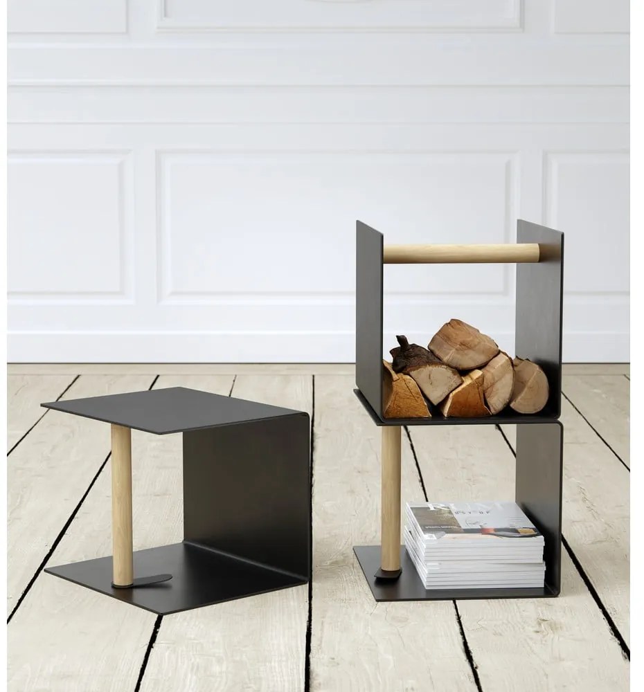 Черна декоративна метална кутия за съхранение от еко кожа 32x38x31 cm Bull – LIND DNA