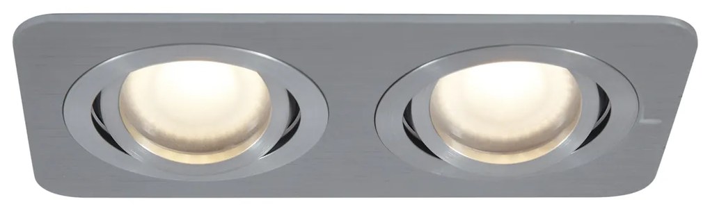 Комплект от 6 заоблени вградени спота Gunmetal GU10 50mm регулируеми IP44 2-светлини - Alberto