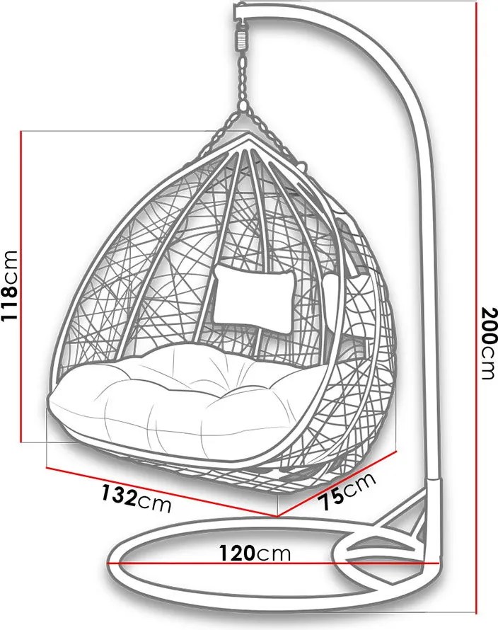 Градинска люлка Olivia -сив светло - сив тъмно