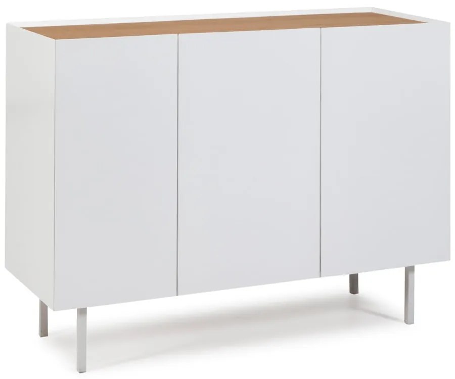 Бял нисък скрин от декор от дъб 110x85 cm Arista – Teulat