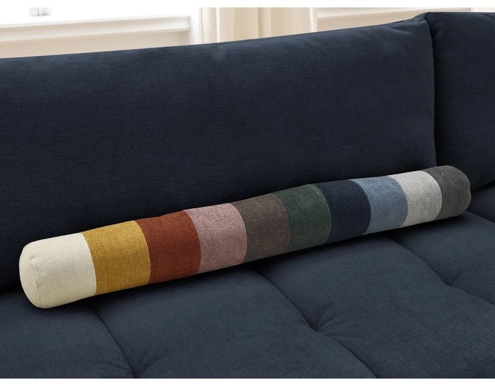 Тъмносин сгъваем/с място за съхранение ъглов диван (десен ъгъл/L форма) Fuji – Bobochic Paris