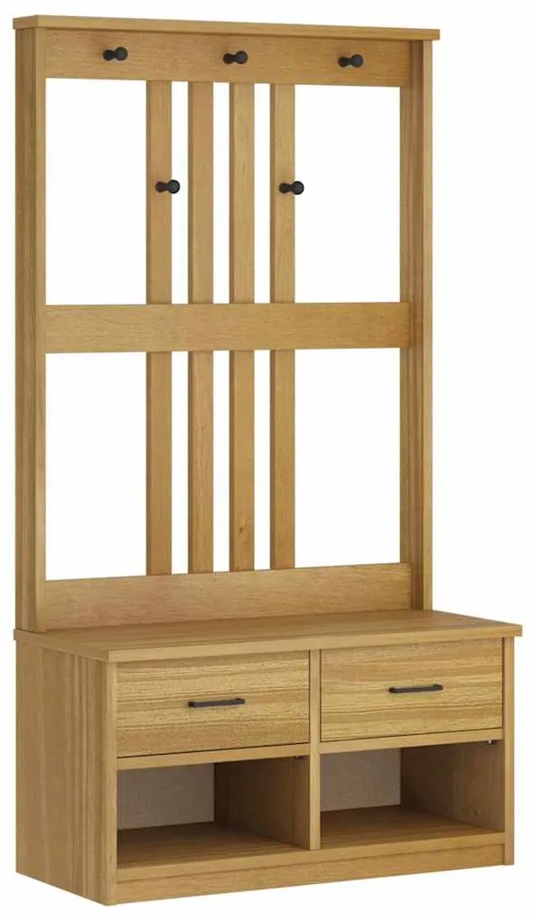 4010491 vidaXL L Дърво за антре SANDNES 87x40x159,5 cm масивна дървесина бор