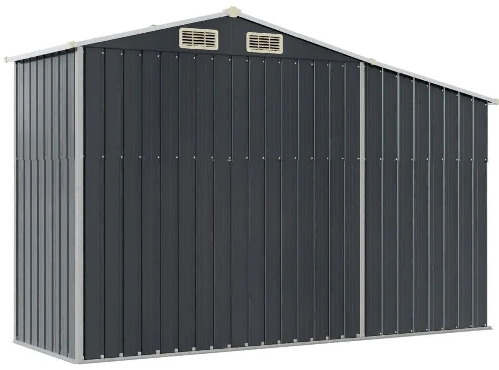 Градинска барака антрацит 277x93x179 см поцинкована стомана