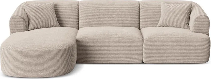 Светлокафяв ъглов диван от рипсено кадифе (ляв ъгъл) Campi – Cosmopolitan Design