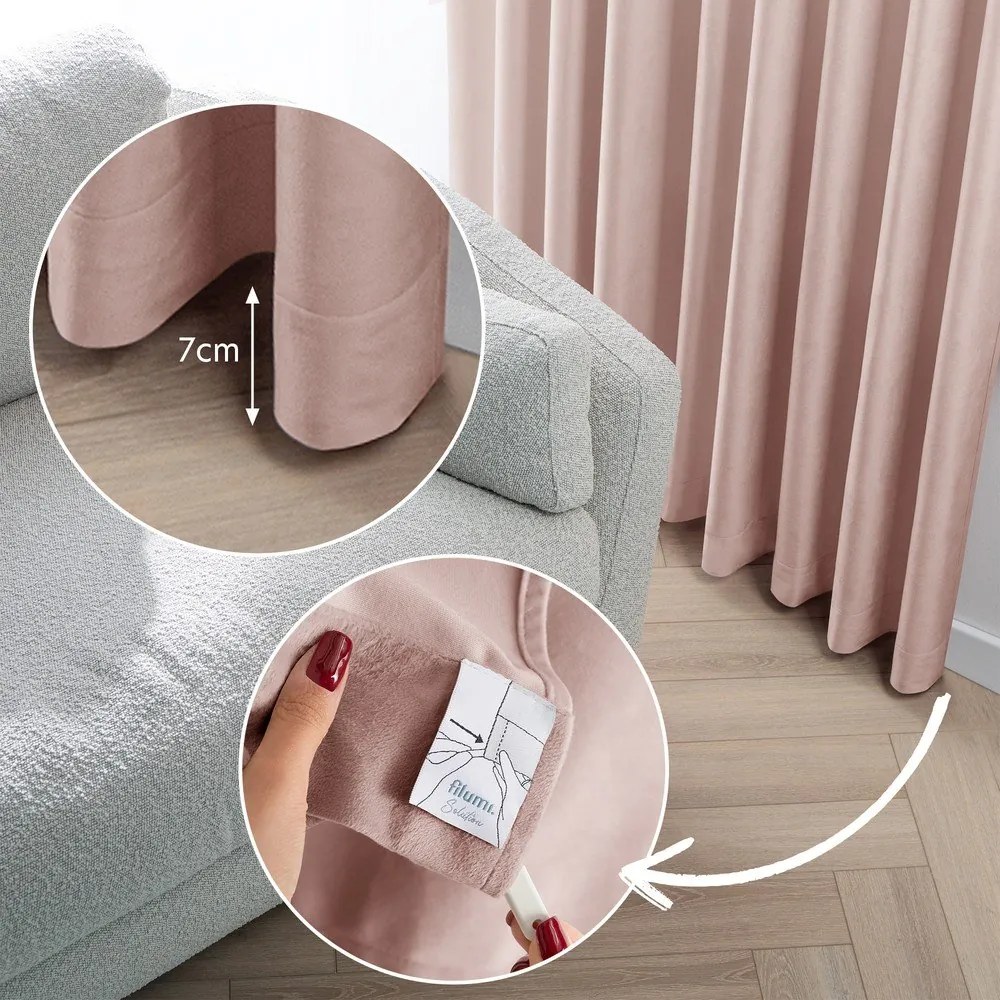 Светлорозова затъмняваща завеса 530x300 cm Velto – Filumi