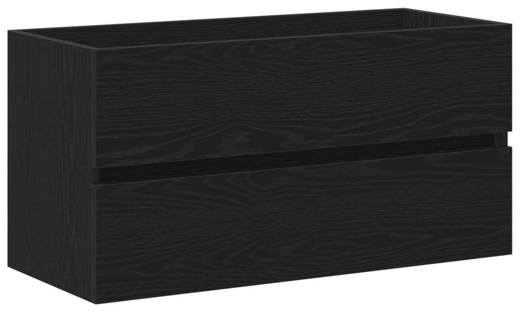 862544 vidaXL Кабинет за мивка Черен дъб 90x38.5x45 см Инженерна дървесина