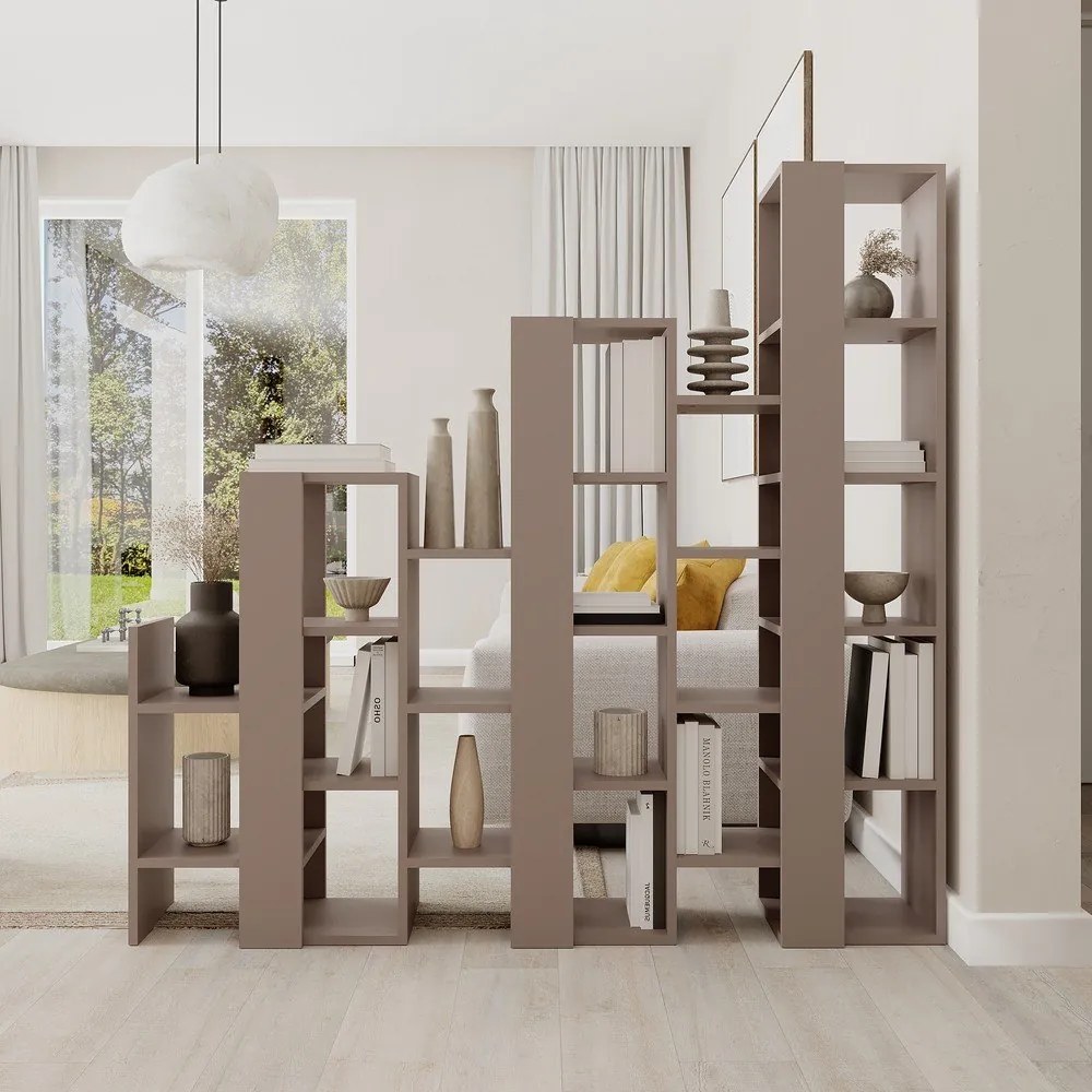 Сиво-бежов стелаж 158x151 cm Anissa – Marckeric