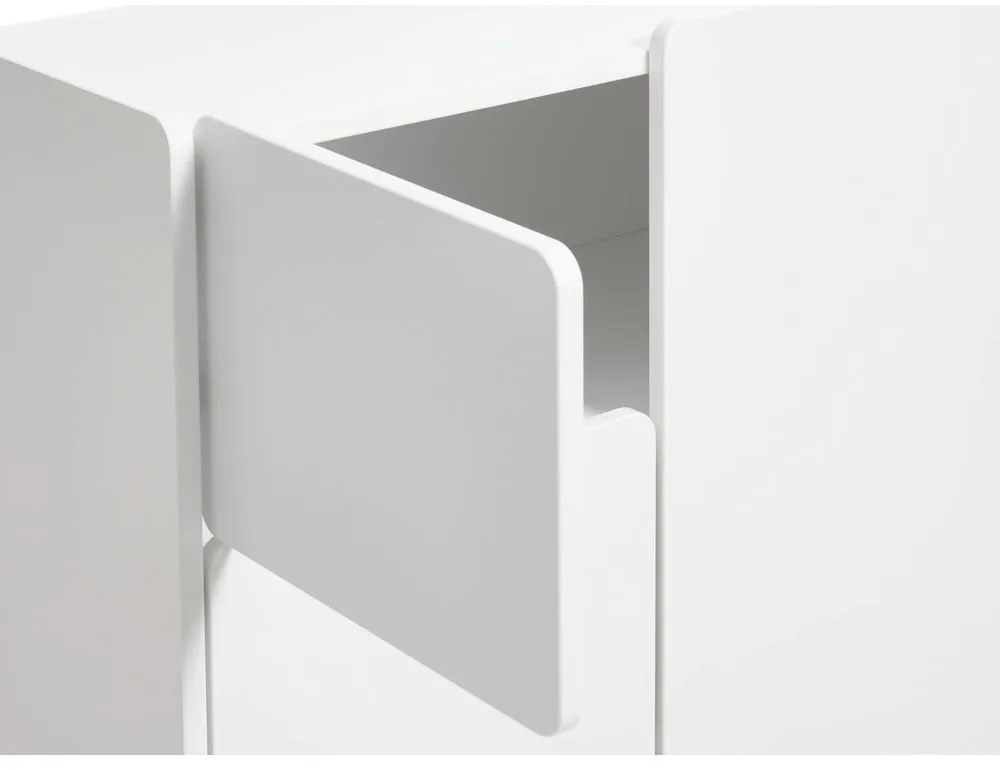 Бяло шкафче 80x100x40 cm Bera – Unique Furniture