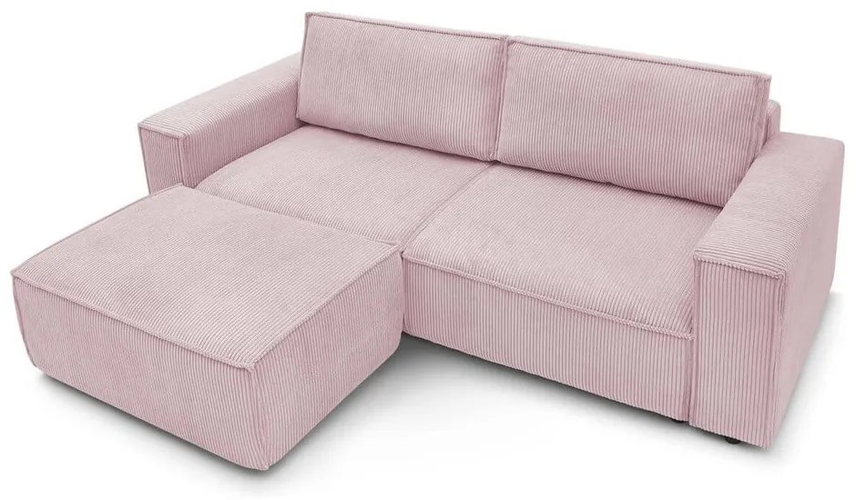 Светлорозов диван от велур 245 cm Nihad - Bobochic Paris
