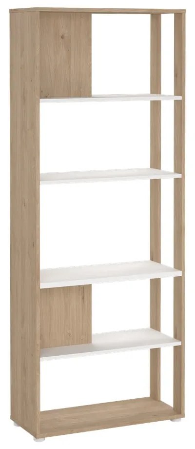 Етажерка за книги в дъбов декор в бял и естествен цвят 80x205 cm Sign - Tvilum