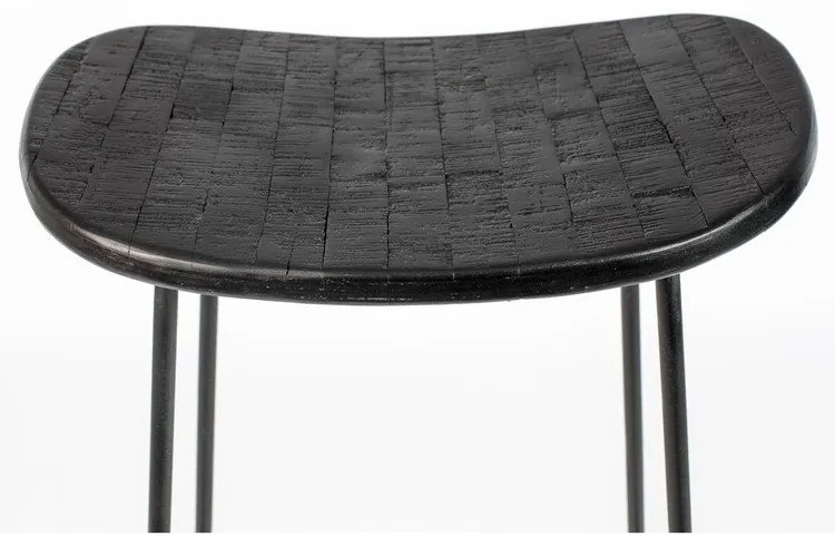 Черен бар стол 2 бр. (височина на седалката 62 cm) Tangle – White Label