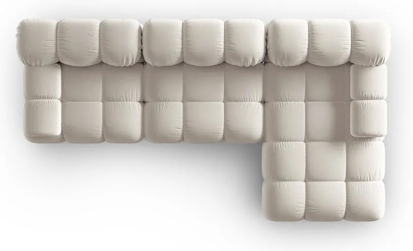 Бежов кадифен модулен ъглов диван (десен ъгъл) Bellis – Micadoni