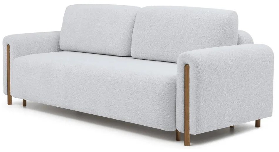 Сив разтегателен диван с място за съхранение от букле 244 cm Arcadova – ELTAP