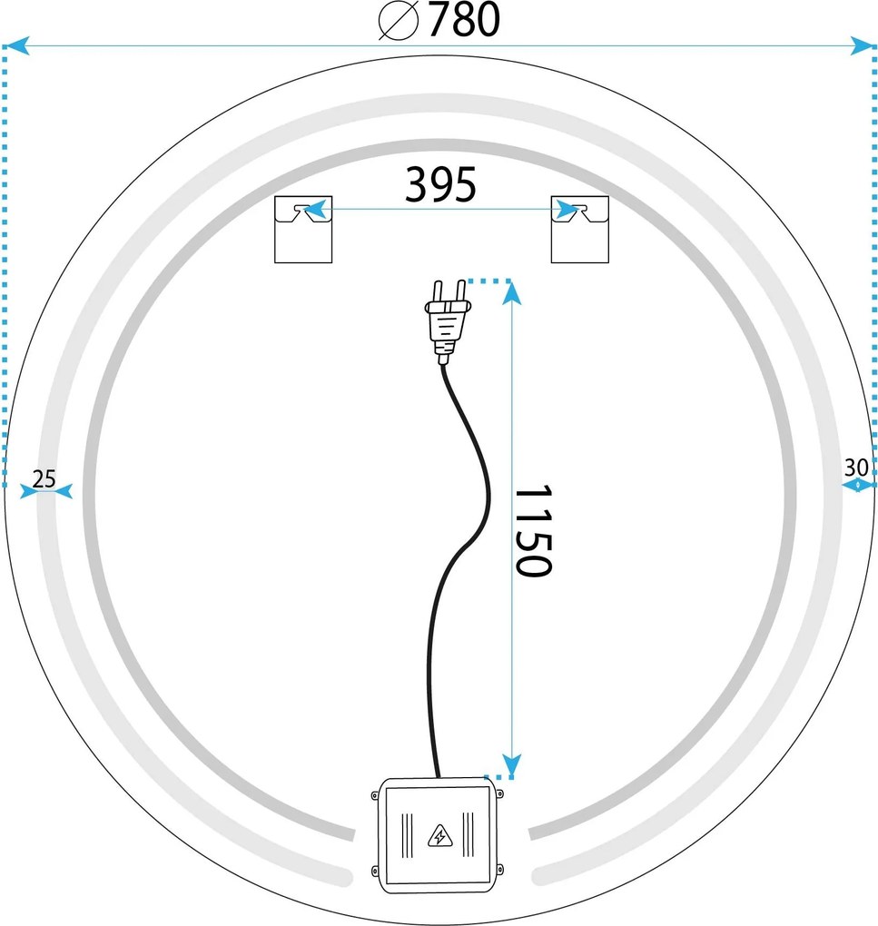 Огледало LED 80cm Modern