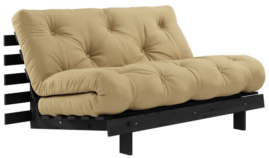 Сгъваем диван в цвят горчица 140 cm Roots Black Night – Karup Design
