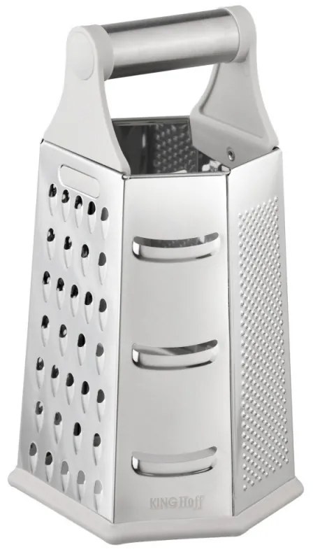 Ренде за зеленчуци Kinghoff KH 1991, 4-странно, 6 повърхности, Неръждаема стомана, Сребрист