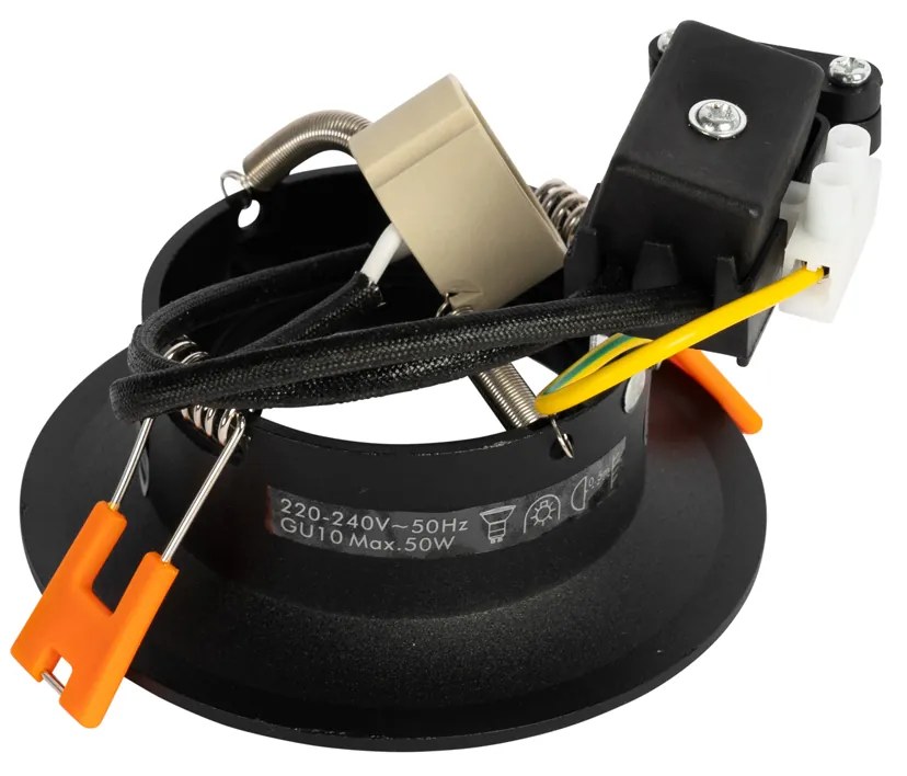 Комплект от 12 вградени прожектора черни GU10 50mm - Gijs