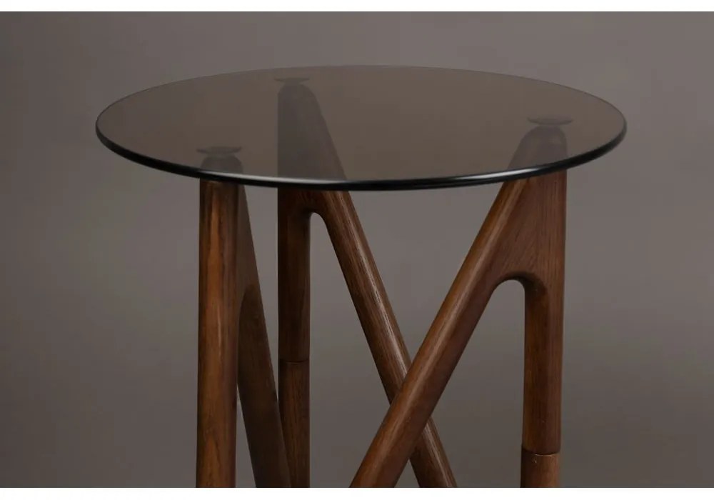 Кръгла странична масичка със стъклен плот ø 40 cm Naia – Dutchbone