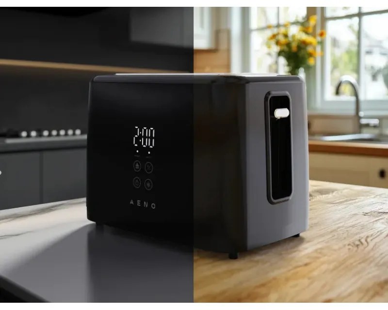 Тостер за хляб AENO ATS0002B, 930W, 7 степени, Сензорно управление, Обратен таймер, Защита при засядане, Тих, Черен