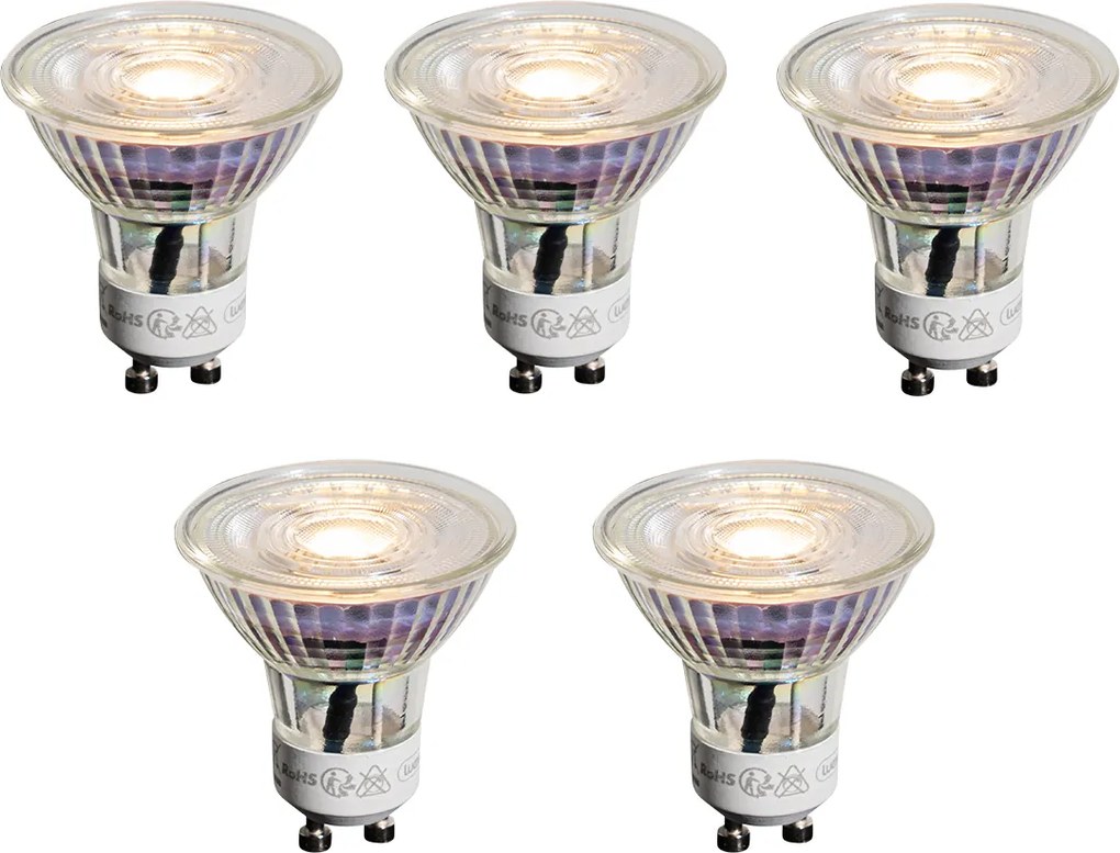 Комплект от 5 GU10 50мм прозрачни LED крушки 3.5W 330 lm 3000K