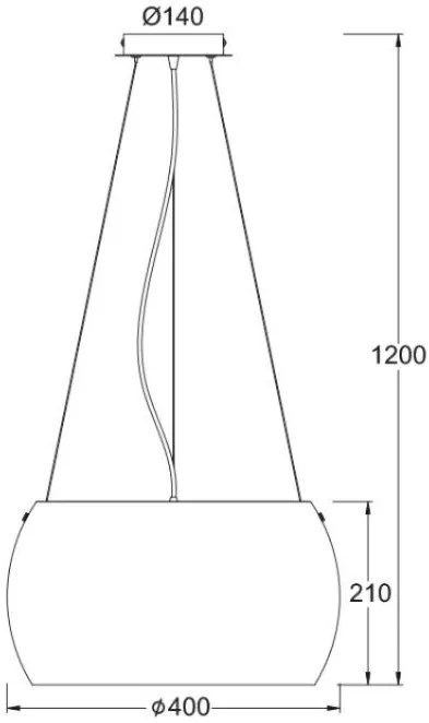 Висяща таванна лампа Pontiac-Diafano