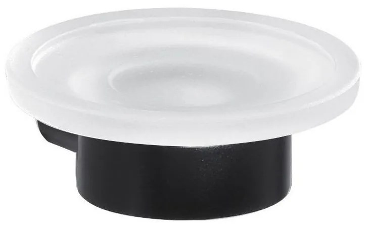 Gedy - Стенна сапунерка PIRENEI млечно стъкло/матово черно