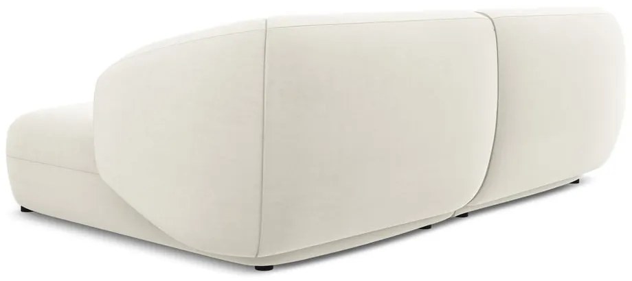 Бял кадифен ъглов диван (десен ъгъл) Moana – Makamii