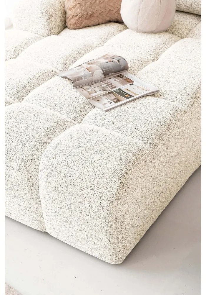 Кремав разтегателен модулен ъглов диван с място за съхранение (ляв ъгъл) Lulu – Miuform