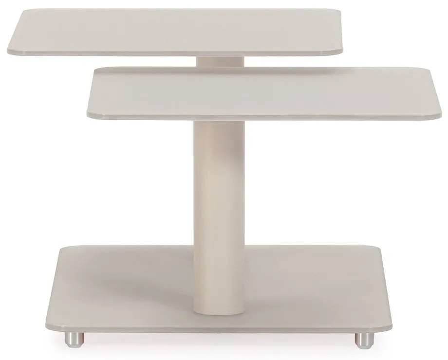 Кремава стъклена масичка за кафе 54x115 cm Elvi – Marckeric