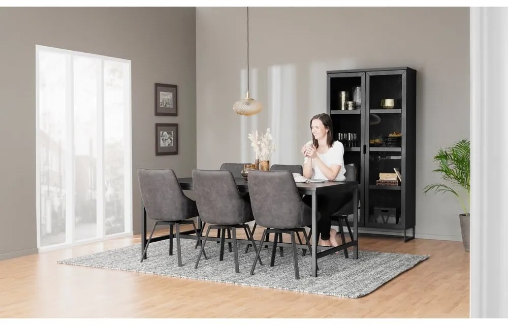 Витрина от черен дъб 95x195 cm Everett - Rowico