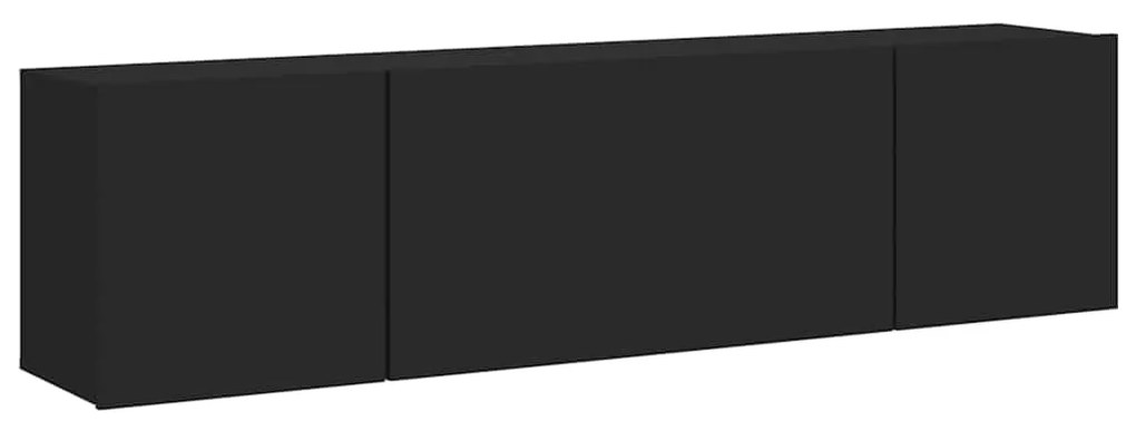 836955 vidaXL ТВ шкафове за стенен монтаж, 2 бр, черни, 80x30x41 см
