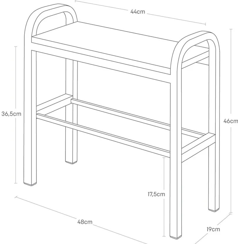 Метална етажерка за обувки в черно-натурален цвят Tower - YAMAZAKI