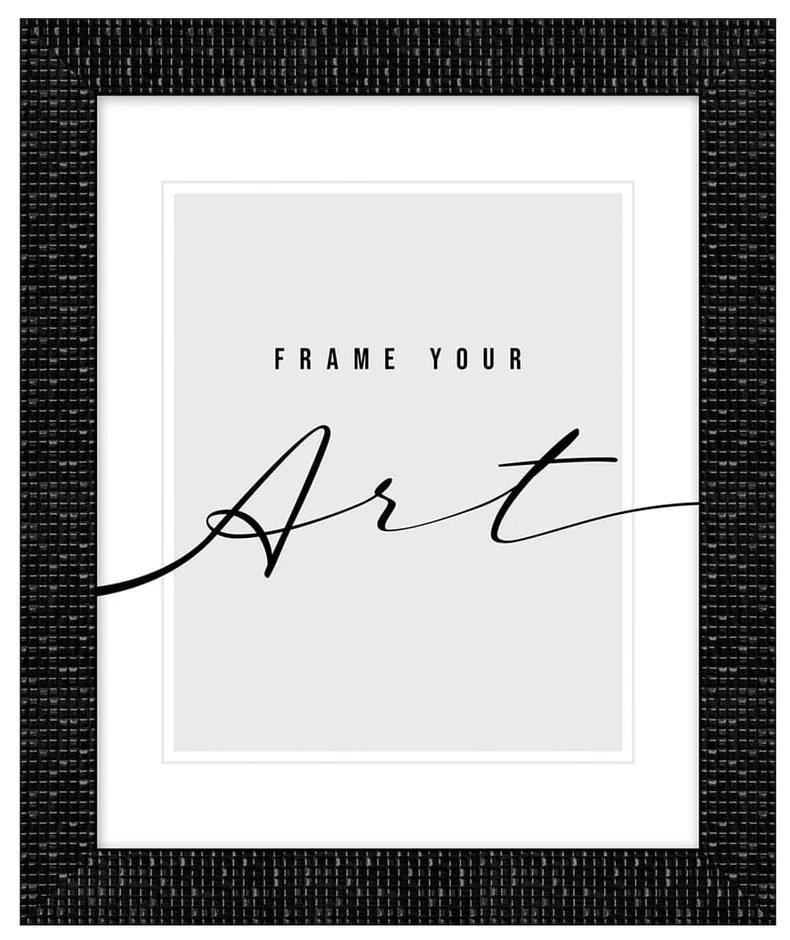 Матирана черна пластмасова рамка за стена 38x48 cm