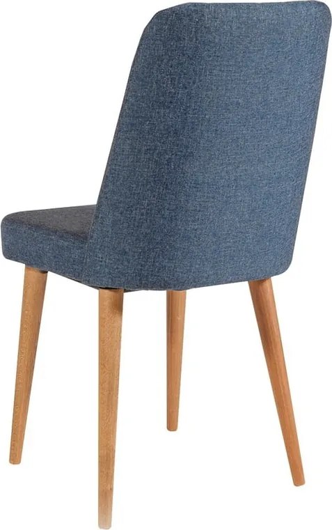 Син кадифен стол за хранене Stormi Sandalye - Kalune Design