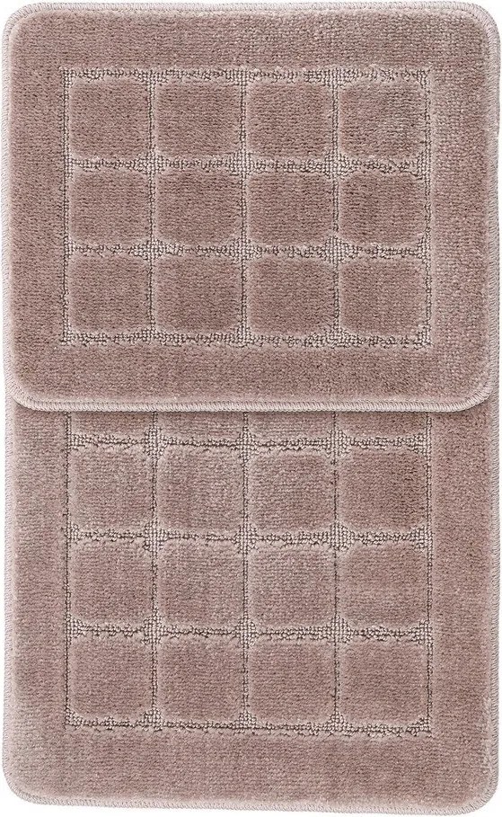 Кафяви килими за баня в комплект 2 бр. 50x80 cm Kareli – Foutastic