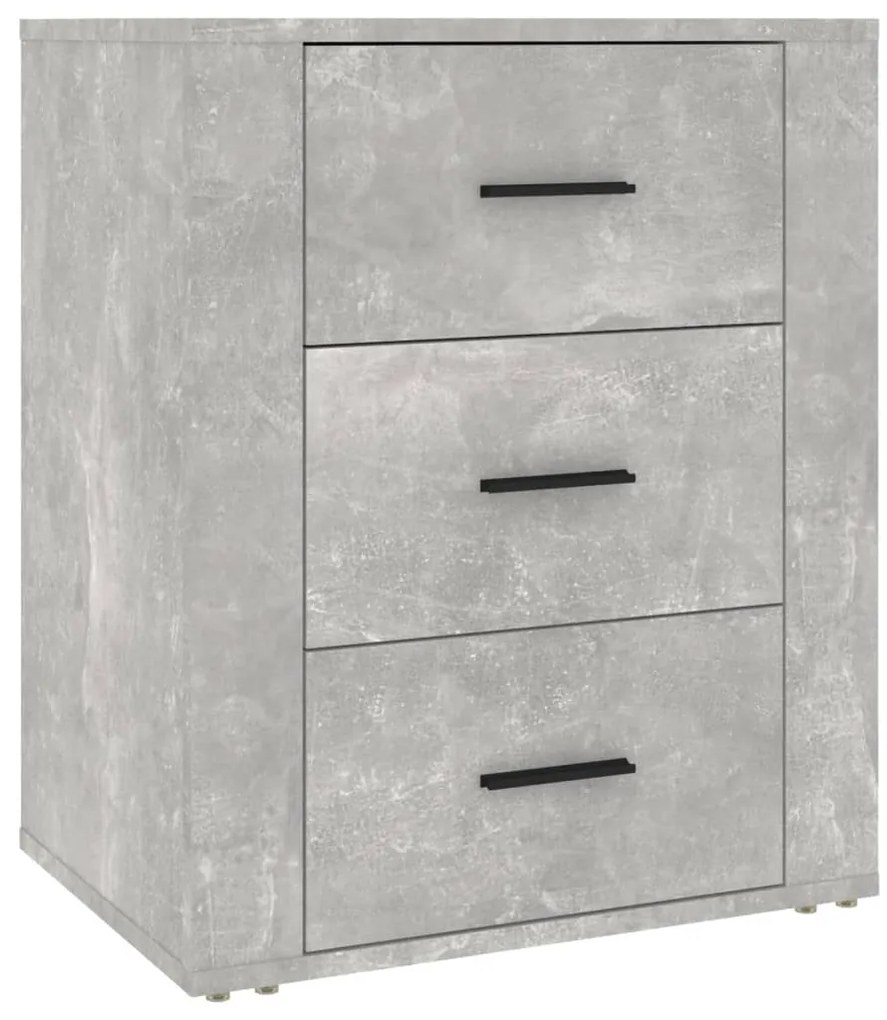 816716 vidaXL Нощно шкафче, сиво, 50x36x60 см, инженерно дърво