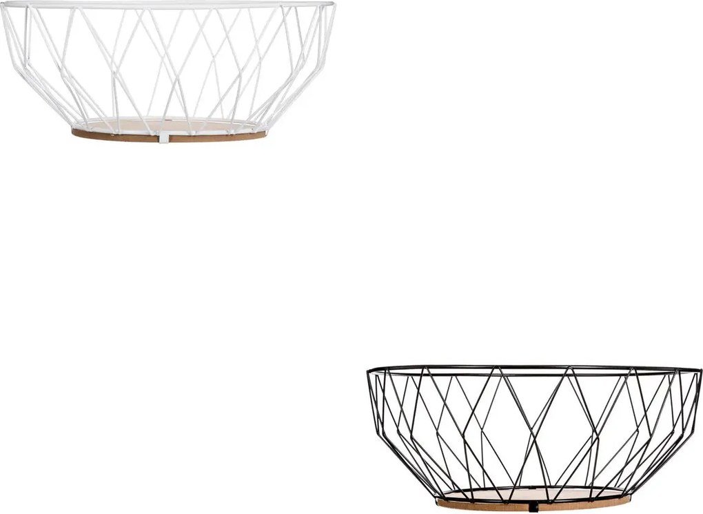 Купа за плодове 5five Daimond, Метал+MDF, 28х12 cm - Бял