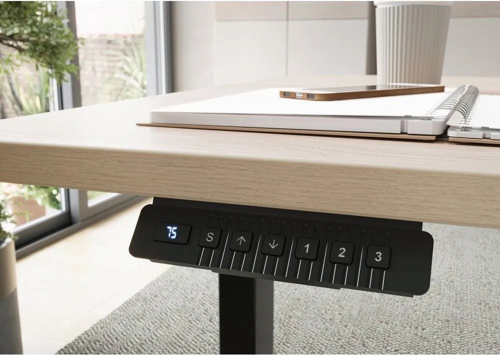 Работна маса с електрическо регулиране на височината с дъбов декор 80x160 cm – Germania