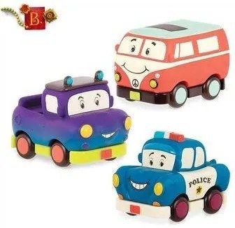 Battat - Мини комплект от 3 автомобила Pull Back BTBX1695Z