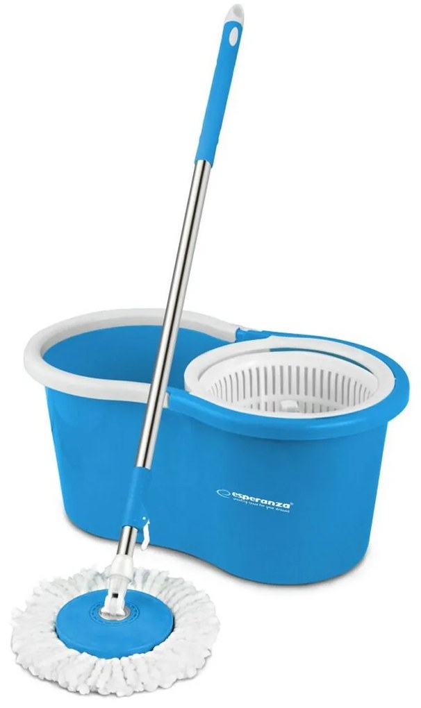 Mop with Bucket Esperanza EHS005 Син Бял Микрофибър