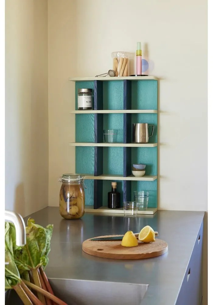 Стенен рафт на няколко нива в тюркоазен цвят 45 cm Galaxy – Hübsch