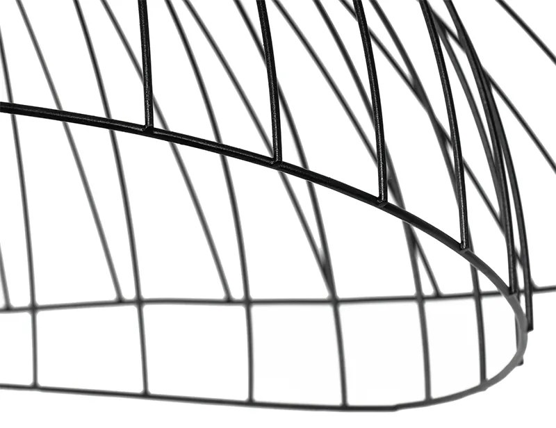 Дизайнерска таванна лампа черна с двоен абажур 66 см - Pua