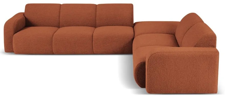 Кафяв ъглов диван от плат букле (десен ъгъл) Molino - Micadoni Home