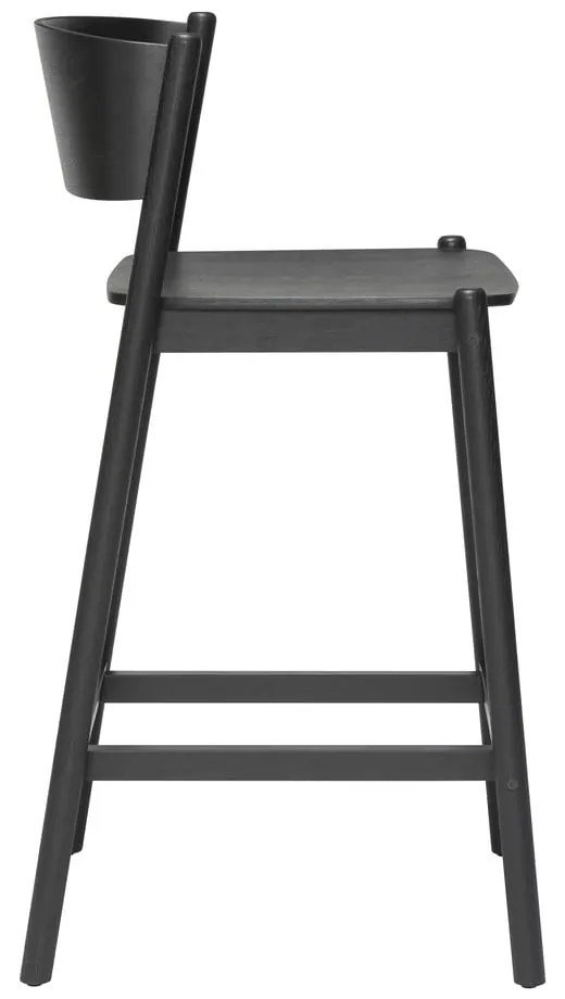 Черен бар стол от декор от дъб (височина на седалката 75 cm) Oblique – Hübsch