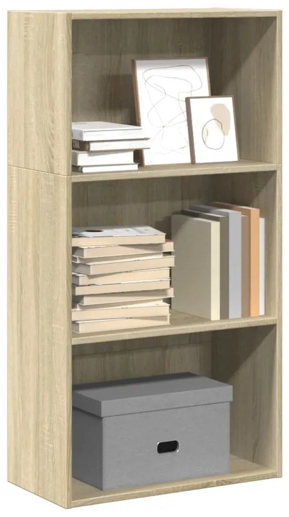 857901 vidaXL Библиотека, сонома дъб, 60x30x114 см, инженерно дърво